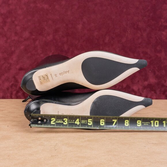 Aeyde Women Rhea Chiseled Black Leather Back Zipper Knee Boots sz 7US EUR38 - Picture 5 of 10